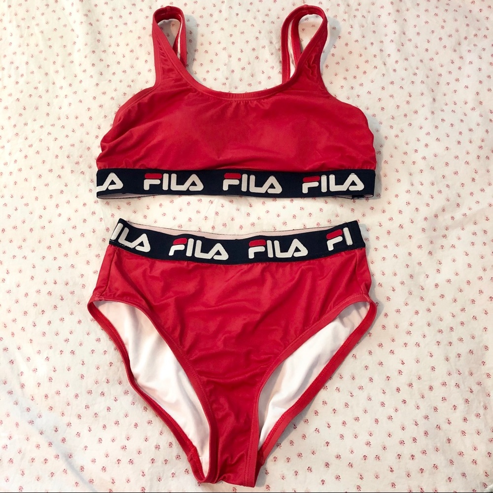 FILA red two piece swimsuit